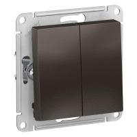 Выключатель двухклавишный Systeme Electric AtlasDesign 10A 250V мокко ATN000651