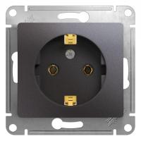 Розетка 2К+З Systeme Electric Glossa 16A 250V графит GSL001343