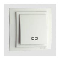 Выключатель Mono Electric Larissa одноклавишный с подсветкой белый 103-191925-101