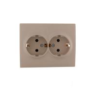 Розетка 2-ая с зазем. Lezard Karina кремовая 707-0300-127