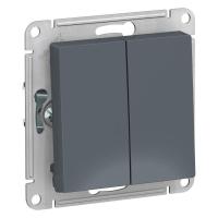 Переключатель двухклавишный проходной Systeme Electric AtlasDesign 10A 250V грифель ATN000765