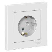 Розетка 2К+З Systeme Electric AtlasDesign 16A 250V со шторками белая ATN000144