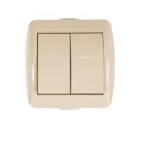 Выключатель двойной Lezard Nata кремовый 710-0300-101