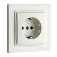 Розетка 2К+З Mono Electric Despina 16A 250V винтовое подключение жемчуг 102-252521-117