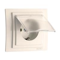 Розетка 2К+З Mono Electric Larissa 16A 250V с крышкой винтовое подключение слоновая кость 103-010121-118