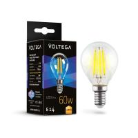 Лампа светодиодная филаментная Voltega E14 6W 3000K прозрачная 7213