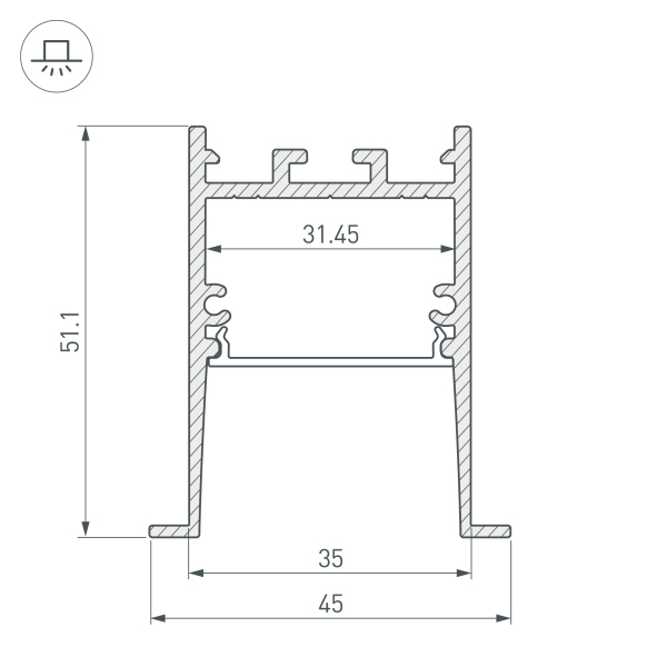 Профиль Arlight SL-Comfort-4551-F-2000 Anod Black 031766