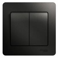 Выключатель двухклавишный Systeme Electric Glossa 10A 250V антрацит GSL000752