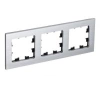 Рамка 3-постовая Systeme Electric AtlasDesign Nature серебро ATN312103