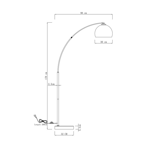 Торшер Moderli Arco V10994-F