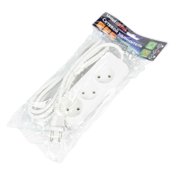 Удлинитель Uniel Ultra 3гн х 2м б/з S-CU3-2 White UL-00009981