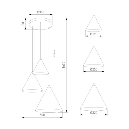 Подвесная люстра TK Lighting 16633 Cono