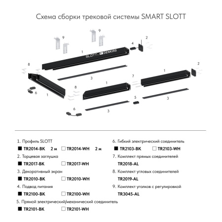 Экран для шинопровода Denkirs Smart Base TR2010-BK
