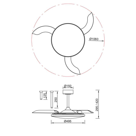 Люстра-вентилятор Mantra SLIM FAN 9006