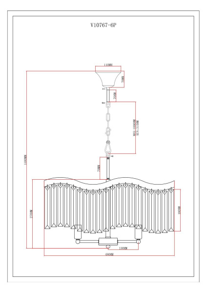 Подвесная люстра Moderli Wave V10767-6P