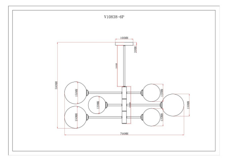 Подвесная люстра Moderli Molecule V10838-6P