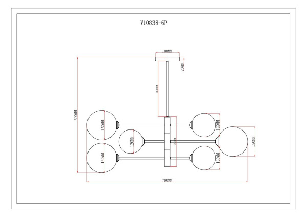 Подвесная люстра Moderli Molecule V10838-6P
