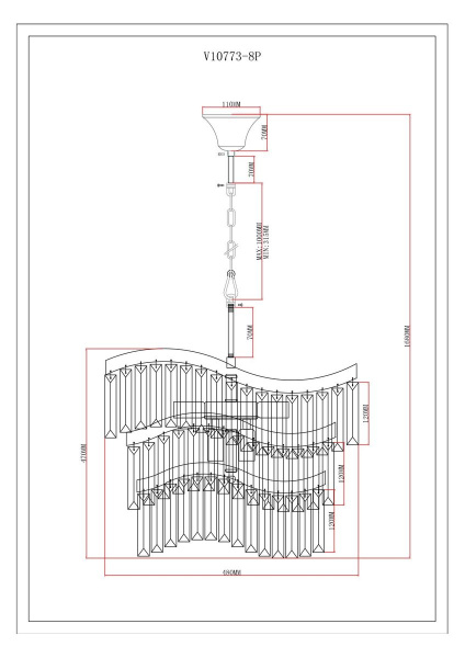 Подвесная люстра Moderli Wave V10773-8P