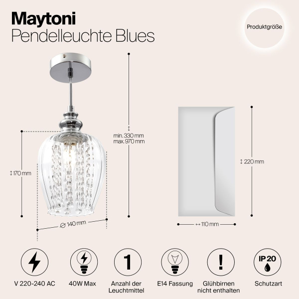 Подвесной светильник Maytoni Blues MOD044-PL-01-N