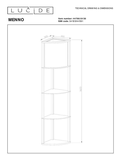 Торшер Lucide Menno 44798/81/30