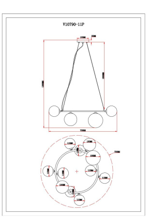 Подвесная люстра Moderli Renny V10790-11P